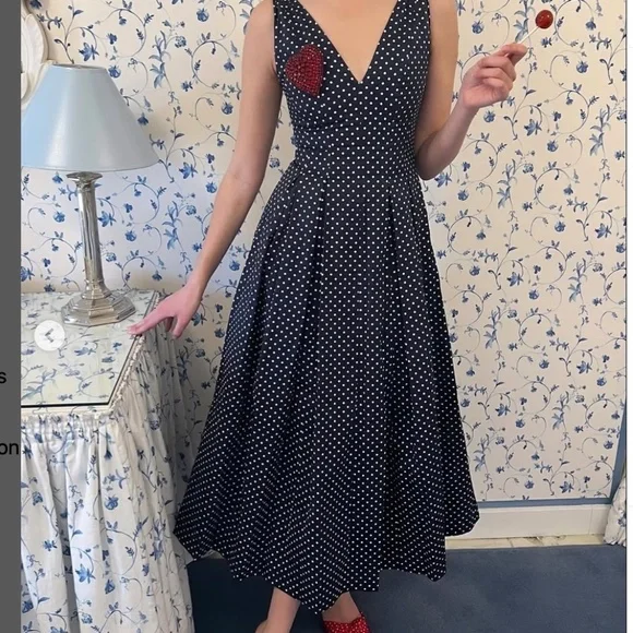 *SOLD*  Hill House Womens Jacqueline Cotton Satin Polka Dot Dress - Size S - Picture 7 of 11